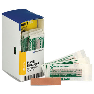 First Aid Only™ Refill For Smartcompliance General Business Cabinet, Plastic Bandages, 3-8  X 1 2-3, 40-bx freeshipping - TVN Wholesale